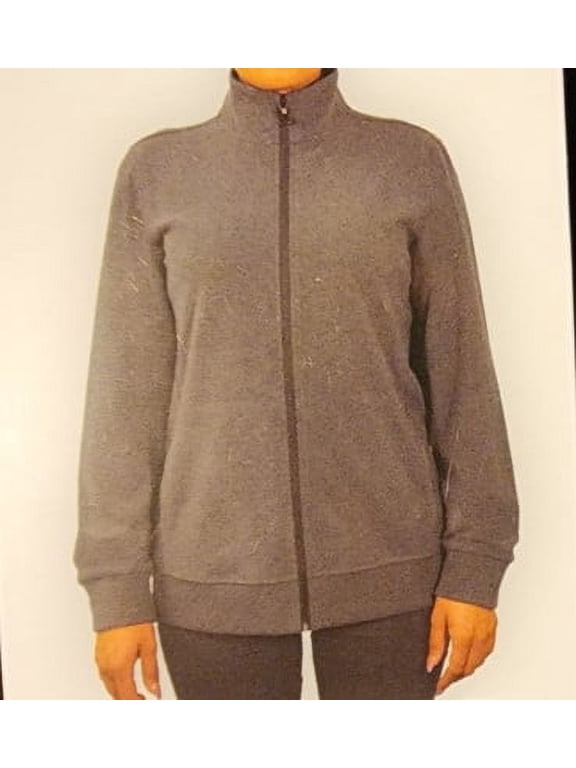 Super Cozy Full Zip Tec Fleece Ladies Jacket (Black, L)