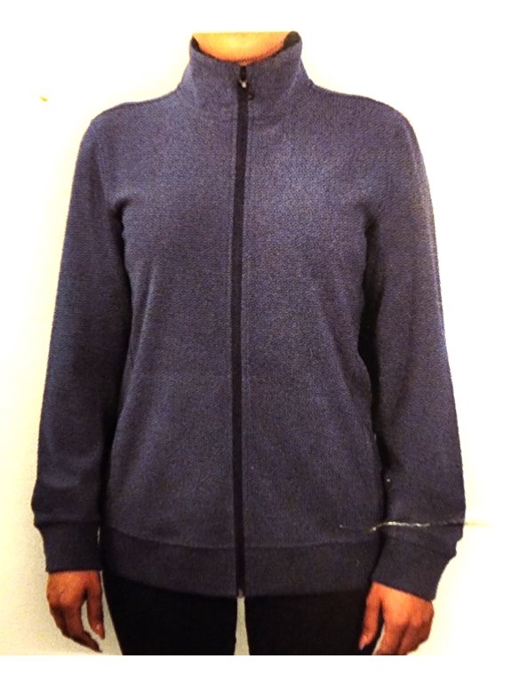 Super Cozy Full Zip Tec Fleece Ladies Jacket (Blue, XL)