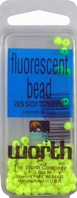 Worth Fluorescent Chartreuse Fishing Beads for Hooks, Flies, and Lures