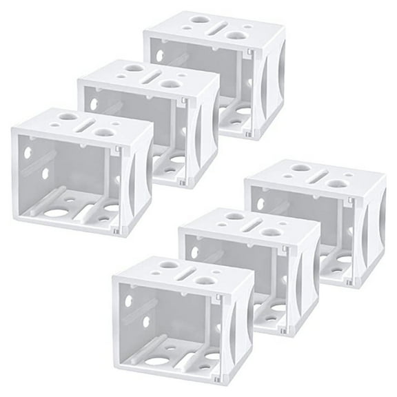 HIABIO 6 Pcs Plastic Window Blinds Headrail Bracket White for Head Track End Cover Holder Box Mounting Bracket for Window Blind