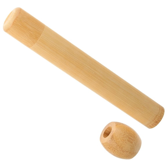 HIAKDOFT 1 Set Desktop Toothbrush Stands Bamboo Toothbrush Holders Khaki Color for Bathroom Storage