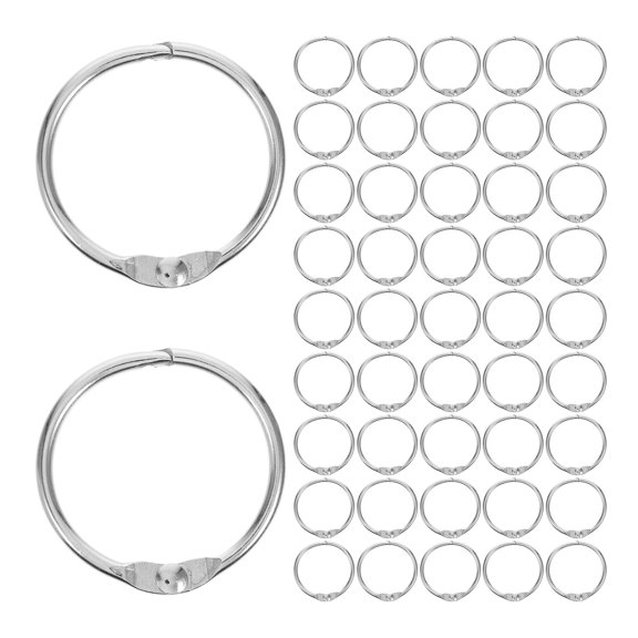 HIAKDOFT 100Pcs Plated Silver Book Binder Rings for Easy Paper Binding and Notebook Organization