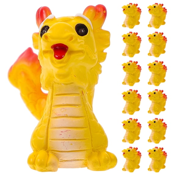 HIAKDOFT 12Pcs Cartoon Cool Dragon Figurines Statues Miniature Ornaments for Collectors Home Decor