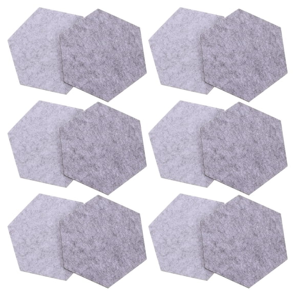 HIAKDOFT 12Pcs Hexagon Felt Wall Tiles Bulletin Board for Memo Display in Home