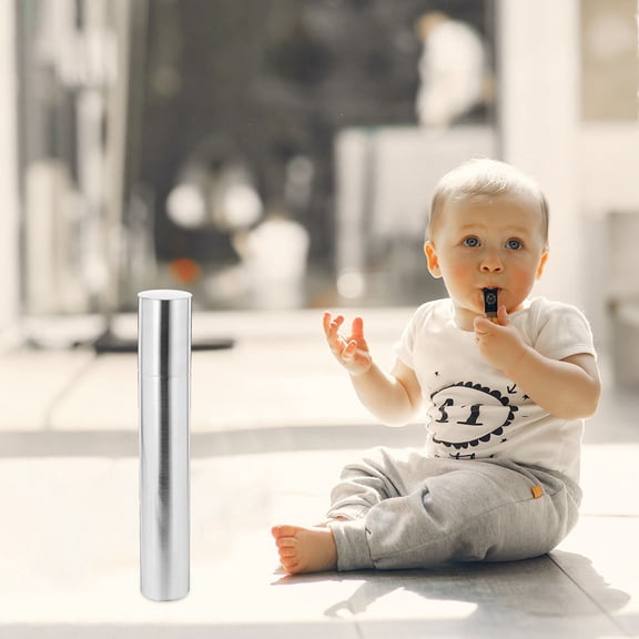 HIAKDOFT 1Pack Cylinder Poster Storage Tube 11.8x1.97x1.97in Silver Stainless Steel for Documents and Certificates