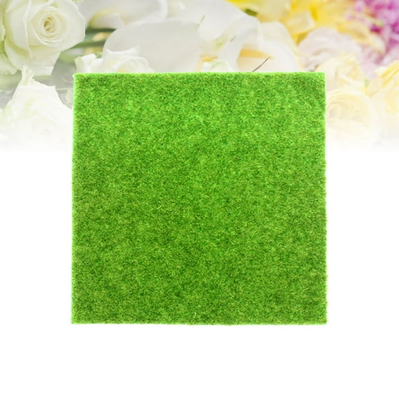 HIAKDOFT 1Pack Fake Grass for Fairy Gardens Potted Plant Artificial 11.8x7.9x0.4in