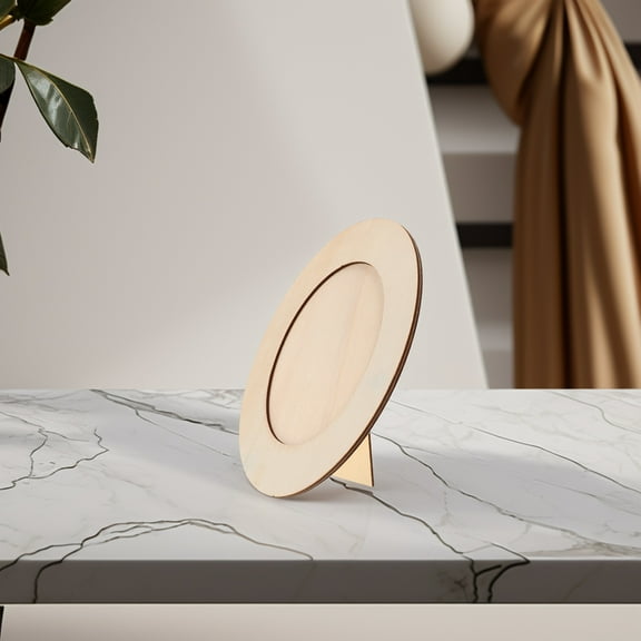 HIAKDOFT 1Pack Oval Photo Frames for Diy Craft and Home Decoration Wooden Picture Frame 11.8X7.9X0.2in Beige