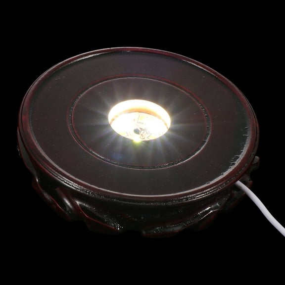 HIAKDOFT 1Pc Round Led Lighted Base Stand for Home Decoration with Glowing Base