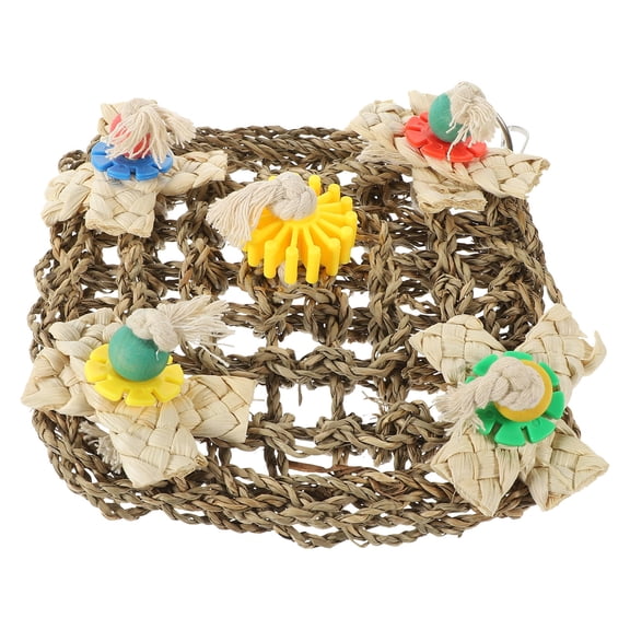 HIAKDOFT 1Set Bird Parrot Swing Chewing Toys Synthetic Material Doves Finches Pet Owners