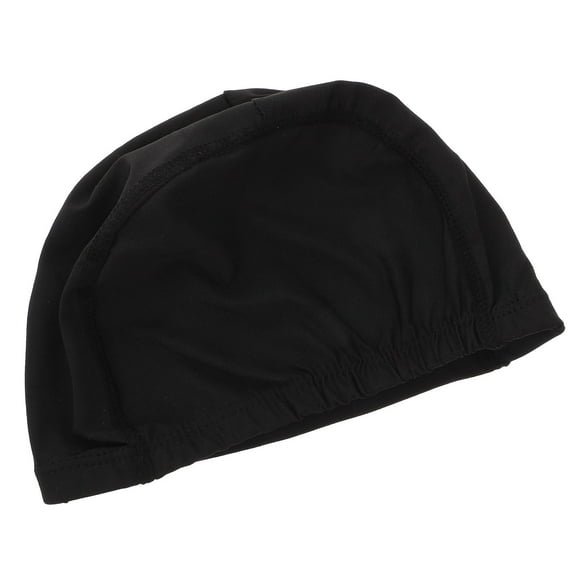 HIAKDOFT 2Pcs Black Polyester Swim Hats for Men with Low Resistance Design