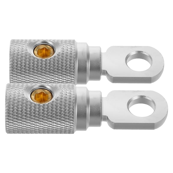 HIAKDOFT 2Pcs Circular Terminal Silver Copper Nickel Plated for Car Audio Modification