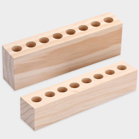 HIAKDOFT 2Pcs Lipstick Holder Makeup Display Rack Wood Synthetic Material 9.8X3.1X2.0In