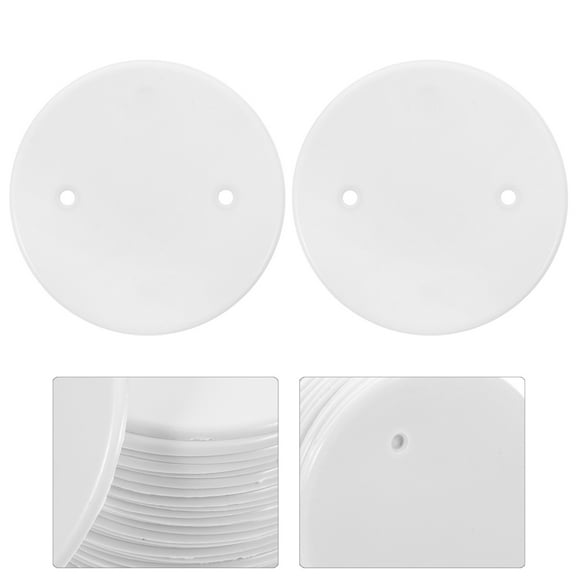 HIAKDOFT 30Pcs White Ceiling Outlet Cover Plate Round 4.13X4.13X0.12In