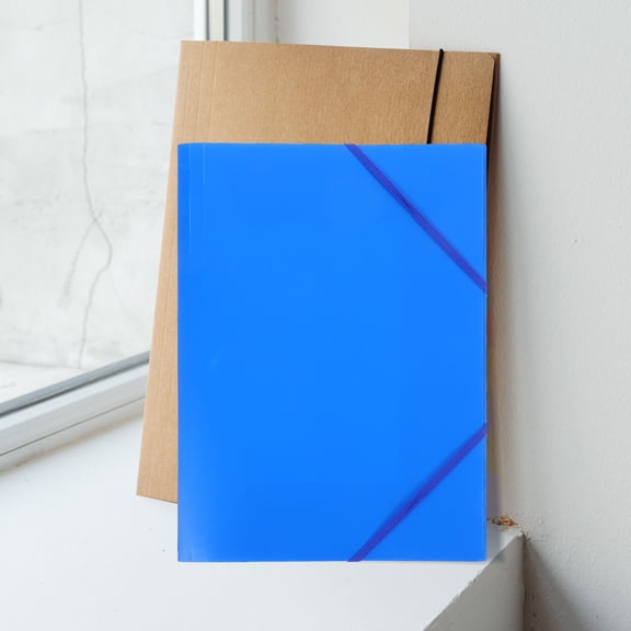 HIAKDOFT 3Pcs Foldable Document Organizer Folder Blue Plastic for Versatile Applications