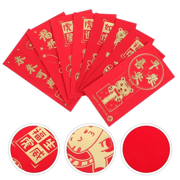 HIAKDOFT New Year Red Packet Red Envelopes Paper 48Pcs 6.7X3.5X0.04In