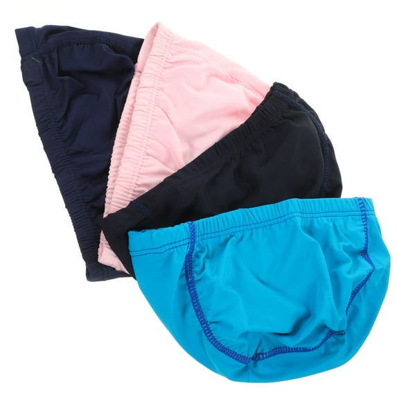 HIAKDOFT 4Pcs Nylon Round Waterproof Swim Caps for Girls Assorted Color 7.9x4.7in