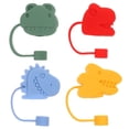 thumbnail image 1 of HIAKDOFT 4Pcs Reusable Silicone Straw Caps For Straws Splashing And - For Gatherings, 1 of 8
