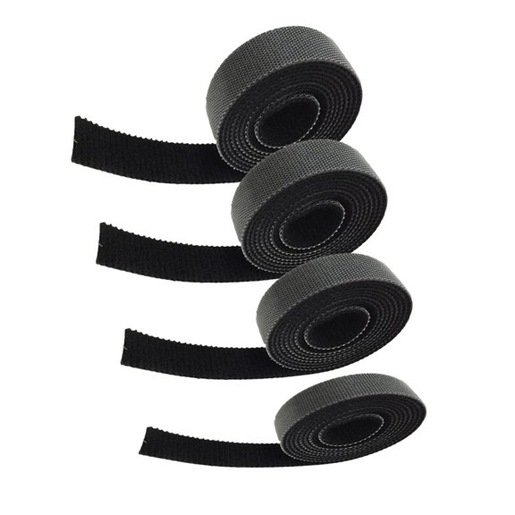 HIAKDOFT 4pcs Cable Manager Black Fastening Tape for Secure Hold of Cords in Use