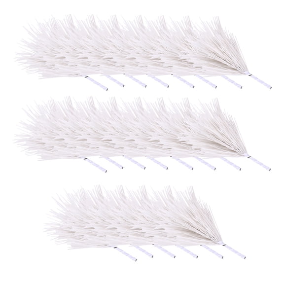 HIAKDOFT Fake Evergreen Branches White Plastic 50Pcs 3.1x2.0In