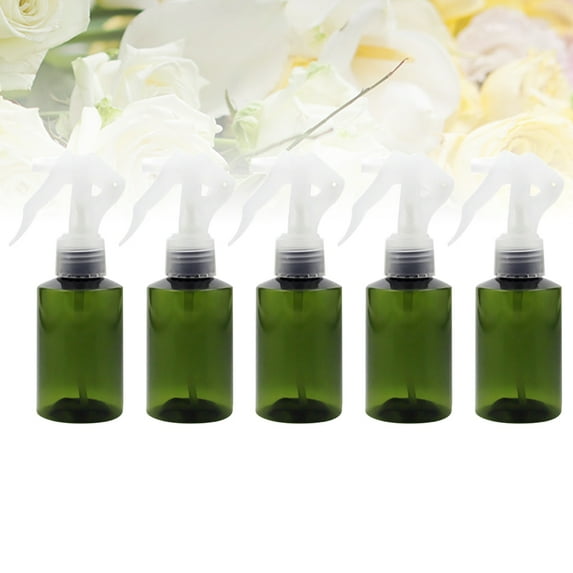 HIAKDOFT 5pcs Refillable Spray Bottles Set With One Hand Trigger Fine For Storing Cosmetics Water And Green Color