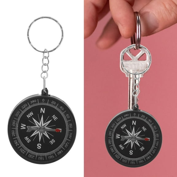HIAKDOFT 6Pcs Mini Plastic Compass Keychain for Any Occasion Handheld Compass 1.8x1.8x0.4in