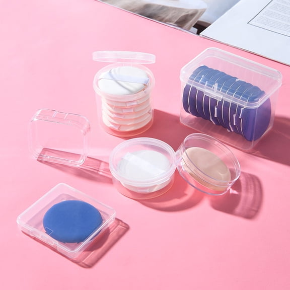 HIAKDOFT 8Pcs Small Sponge Storage Container Transparent for Travel and Desktop