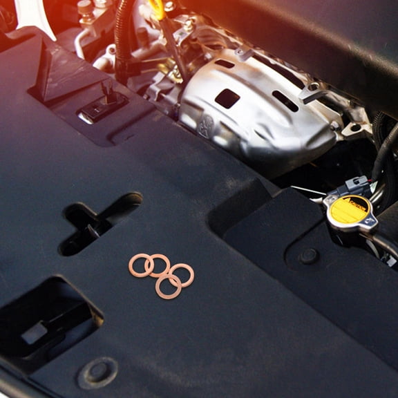 HIAKDOFT Copper Crush Washer Precision Machined for Brake System Maintenance 0.6x0.6x0.04In