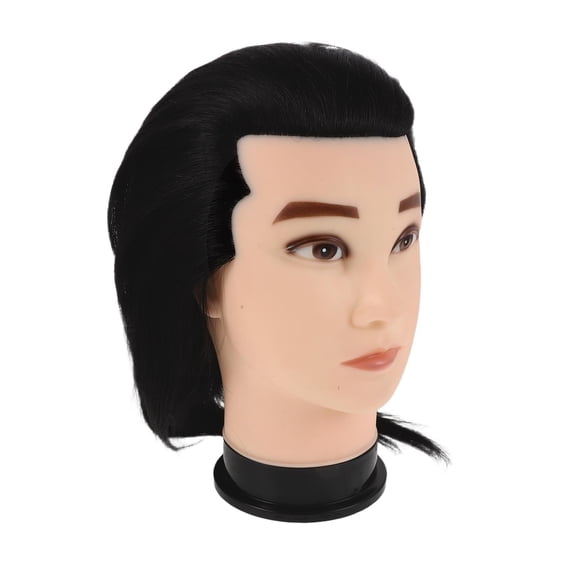 HIAKDOFT Male Training Mannequin Head with Real Human Hair and Lightweight Design for Hair Cutting Practice