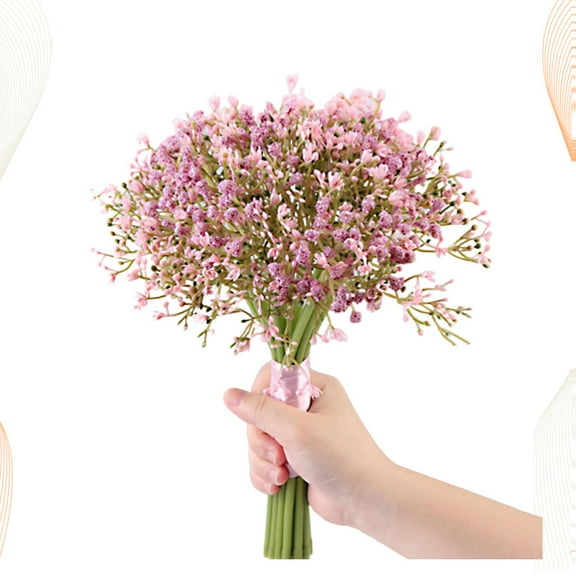 HIAKDOFT Simulation Flower Bouquet 1Pack Pink Plastic 8.7x8.7x11.8in Bridal Bouquet Wedding Decor