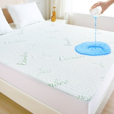 HIBAG King Size Cooling Bamboo Waterproof Mattress Protector, 6 to18 inches Mattress, Breathable Cover