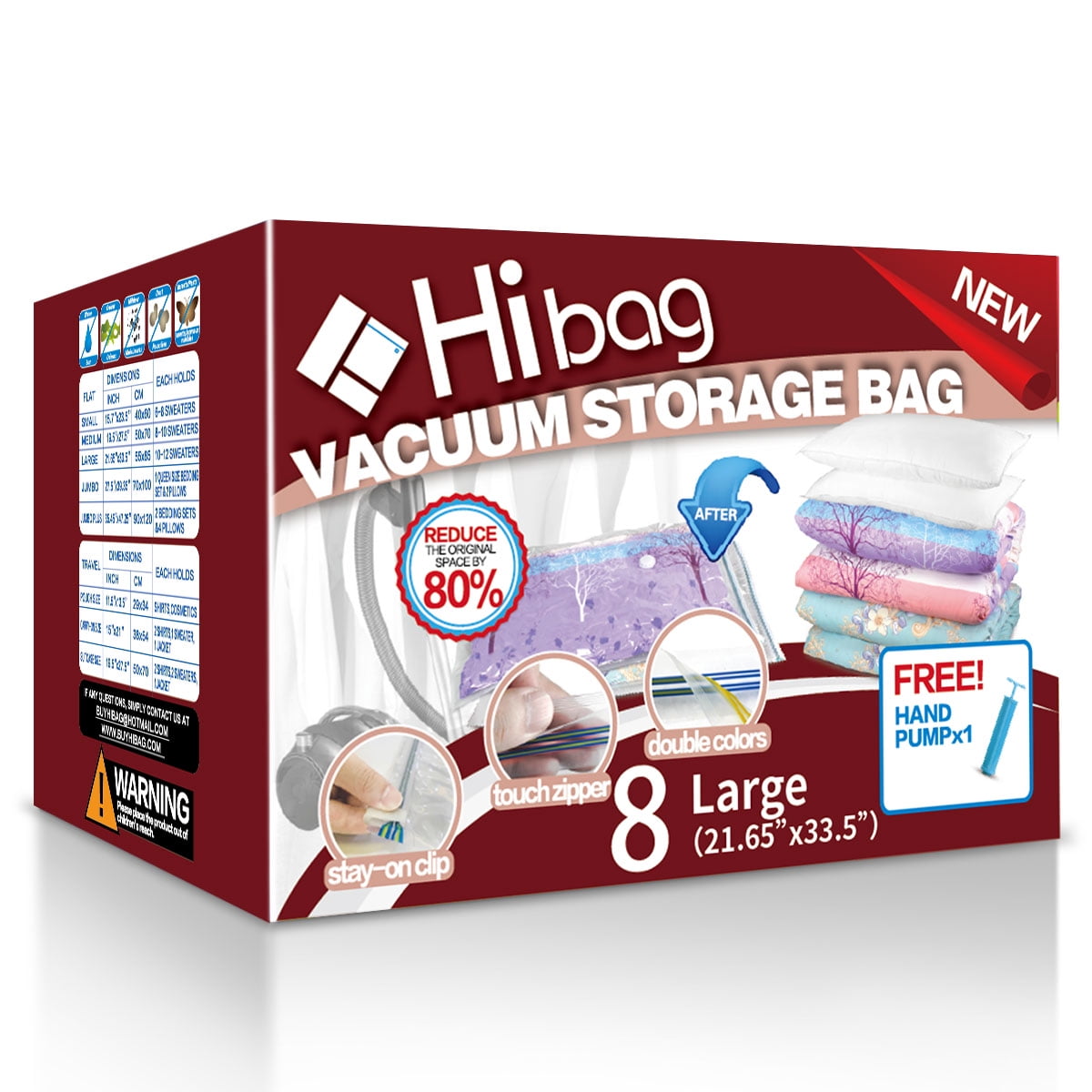  HIBAG Vacuum Storage Bags, 30-Pack Space Saver Vacuum Storage  Bags, Vacuum Seal Bags for Clothing, Clothes, Comforters and Blankets (30C)  : Home & Kitchen