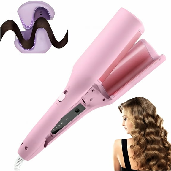HIBIBUD 1.25 Inch Curling Iron, Hair Crimper, French Wave Curling Iron Hair Waver for Long and Short Hair, Anti-Scald, 15s Fast Heating Styler Curling Iron, 30 Minutes Auto Shut Off