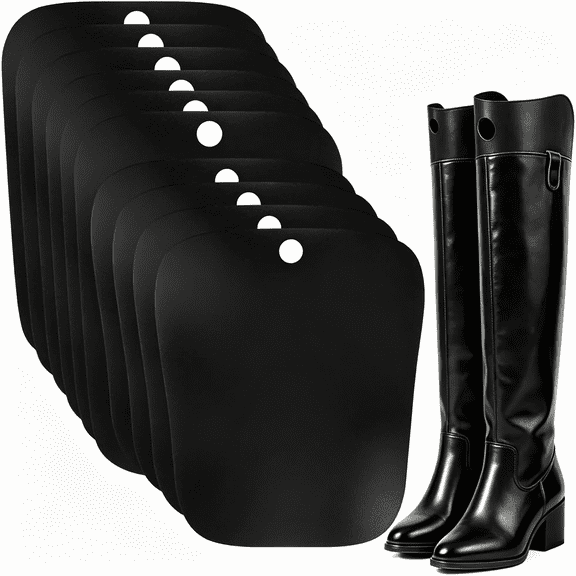 HIBIBUD 10 Pack(5 Pairs) Boot Shaper Inserts Tall Boot Support for Women&Men|Lightweight Plastic,Anti-Sagging and Anti-Crease,Shape Retention,Built-In Hanging Tabs,Home&Travel Boot Storage