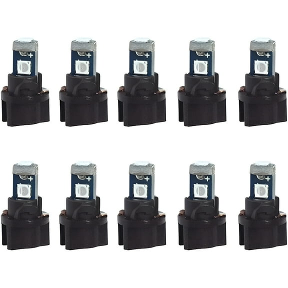 HIBIBUD 10-Pack Blue T5 2721 37 74 Wedge Smart Bulb PC74 Twist Sockets Replacement Dash Dashboard Lights Instrument Panel Cluster SmartS Lamps