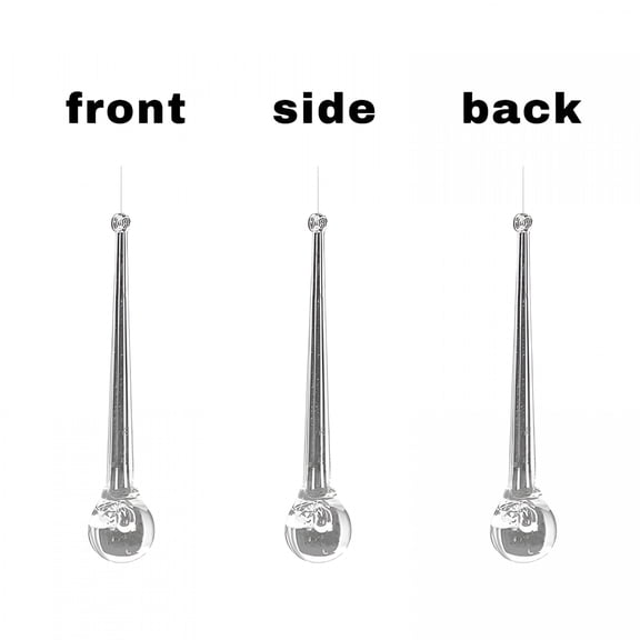 HIBIBUD 10 Pieces 3.9 Inch Christmas Acrylic Teardrop Ornaments Chandelier Christmas Decorations- Chandelier Clear Crystal Acrylic Raindrop Ornaments for Christmas Tree Decoration,Wedding,Holiday