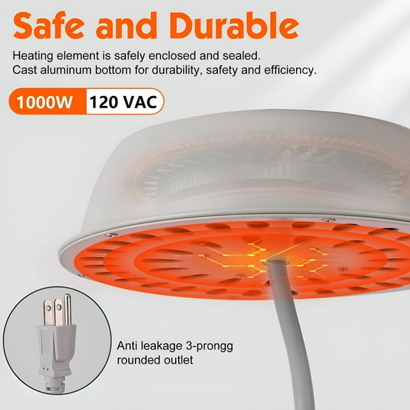 HIBIBUD 1000W Floating Pond Heater,Thermostatic Outdoor Fish Pond De Icer with Auto Heating & Shut Off Function,Aluminum Tank Water Heater Deicer with 10FT Power Cord