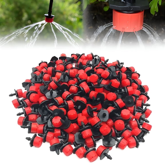 HIBIBUD 100PCS Adjustable Irrigation Drippers Sprinklers 1/4 Inch Emitter Dripper Micro Drip Irrigation Sprinklers for Watering System