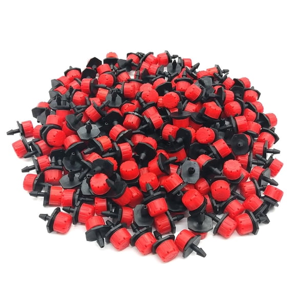 HIBIBUD 100pcs 360 Degree Adjustable Irrigation Drippers Sprinklers,1/4 Inch Emitters Drip for Watering System