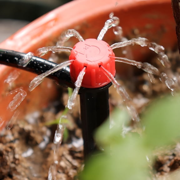 HIBIBUD 100pcs Drip Emitters,Adjustable 360 Degree Water Flow Drippers,Garden Irrigation Drippers for 4-7mm Watering System(Black)