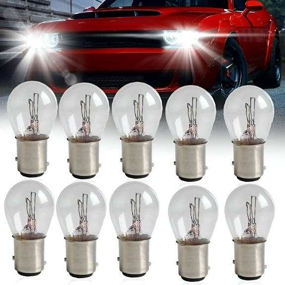 HIBIBUD 10Pcs 1157 Light Bulb, Clear 12V Auto Brake Stop Signal Turn Reverse Tail Lamp, P21/5W Replacement for Cars and Motorcycles