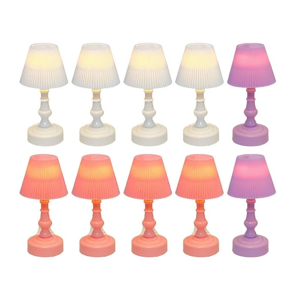 HIBIBUD 10Pcs Table Lamp,Natural Soft Light Source Reading Light,Compatible Mini Desk Lamps,Color1