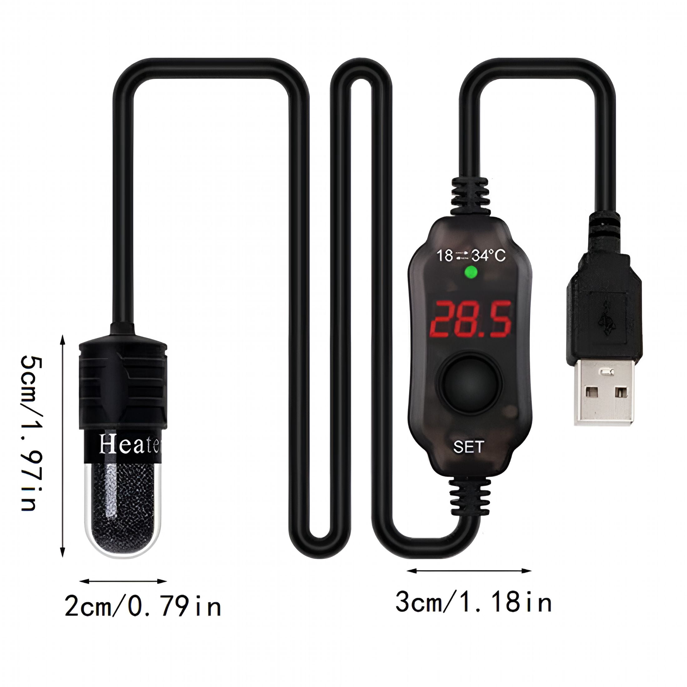 Usb Rod HIBIBUD 2026 New 10W Usb Heating Rod for Fish and Turtle Tanks with ...