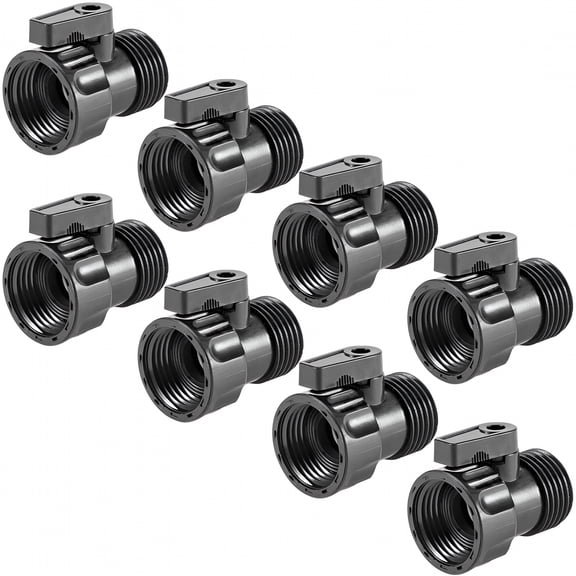 HIBIBUD 12-Pack 3/4 Inch Plastic Garden Hose Shut Off Valve, Standard Water Ball Valve Thread Connector for Irrigation