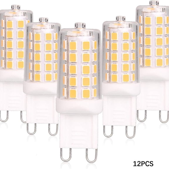 HIBIBUD 12 Pack G9 Led Bulb 4W, 40 Watt Equivalent Halogen, 6000K Daylight Chandelier Light Bulbs, T4 G9 Bi-Pin Base for Crystal Chandelier Home Lighting, 360 Degree Angle, 120V,Non-Dimmable
