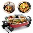 thumbnail image 1 of HIBIBUD 12 in Rectangular Electric Skillet with Glass Lid Non-Stick,Temperature Control, 1 of 7