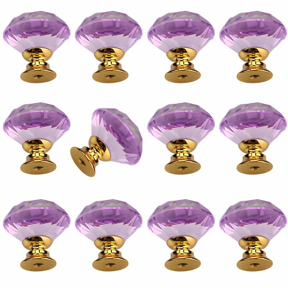 HIBIBUD 12Pcs Cabinet Knobs,Rich in Color Crystal Knobs,Elegant Appearance Knobs for Cabinets and Drawers,Style1