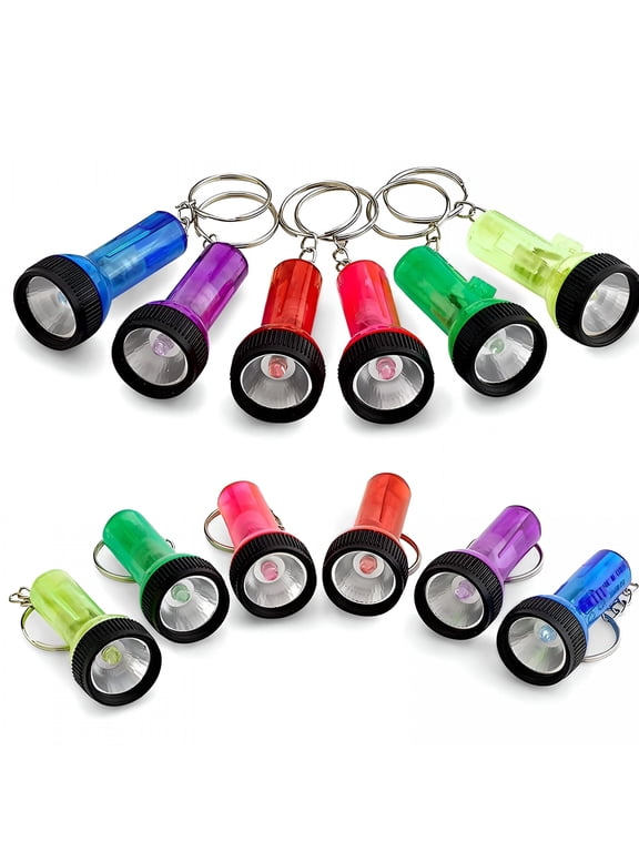 12Pcs Mini Camping Flashlight Keychain Led Pocket Torch Key Ring for Purse Bag Car Key (Mixed Colors)