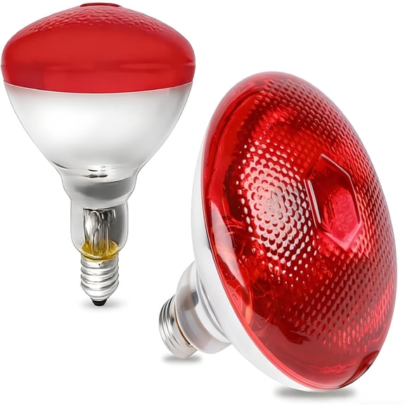 HIBIBUD 150W Chicken Heat Lamp Bulbs 2 Pack, Infrared Red Brooder Light for Chicks Reptiles, E26 Base Pet Heating Lamp for Coop