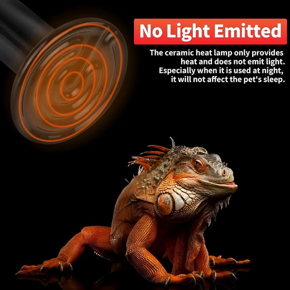 HIBIBUD 1Pcs 50W Reptile Heat Lamp Pet Infrared Ceramic Heater Emitter for Amphibian Pet Brooder Coop Lizard Turtle Snake Terrarium Incubating Chicken,Heater for Turtle Tank