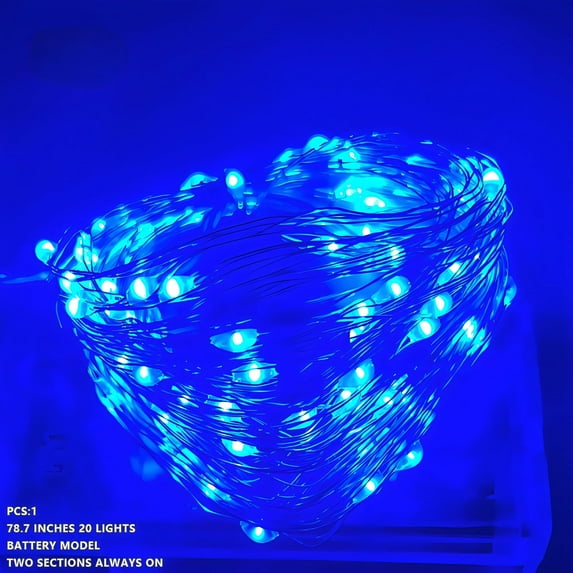 HIBIBUD 1Pcs Fairy Lights,Easy Installation Bedroom Decor ,Safe for All Ages Curtain Lights,Blue